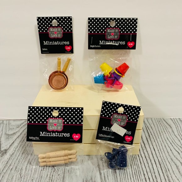 Make It Love It Miniatures Doll House Accessories Beach Buckets Blue Speckled - Picture 1 of 10